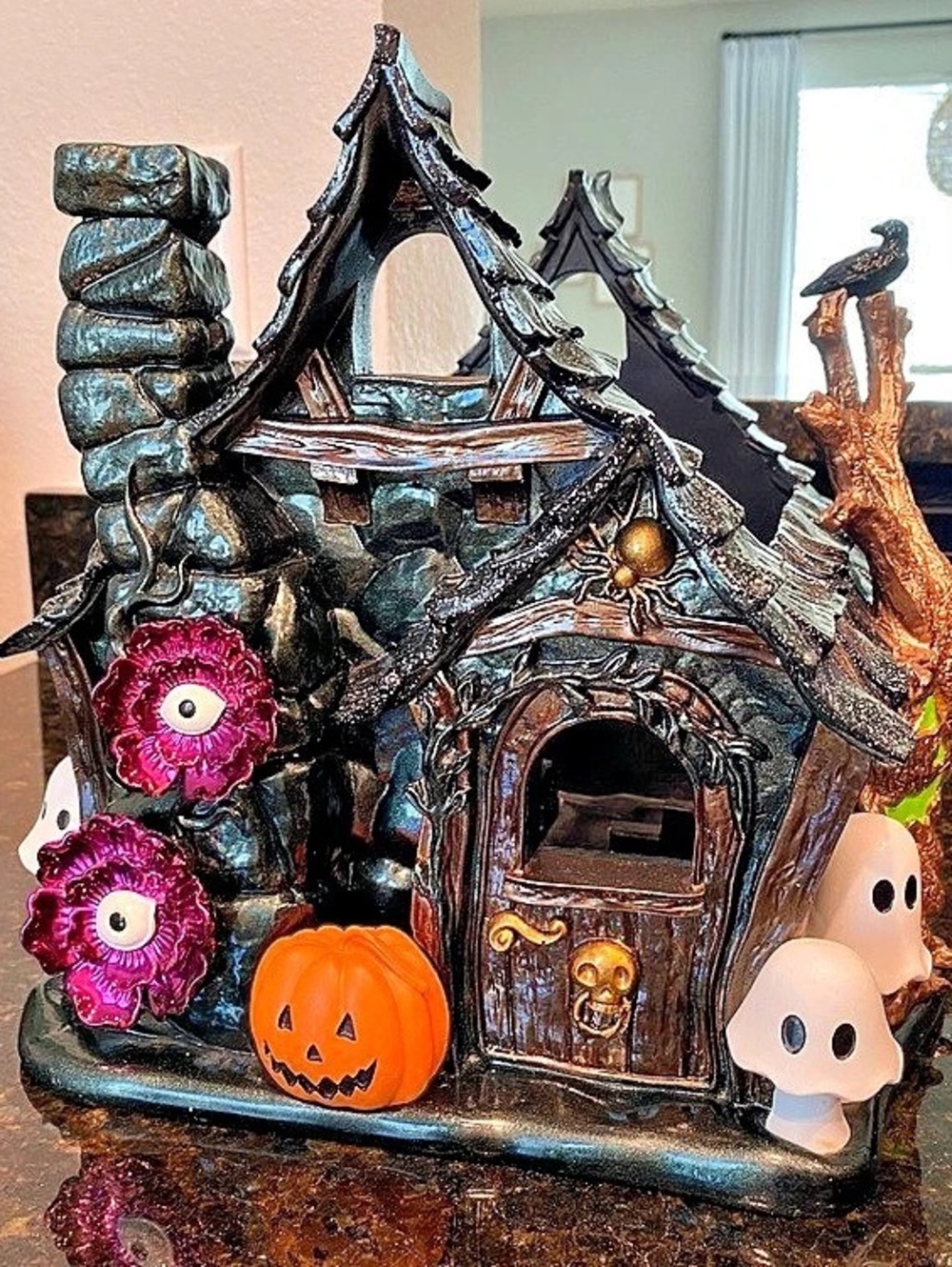 Bath & Body Works Halloween Haunted House Luminary 3-Wick Candle Holder Candle